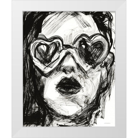 Love Goggles White Modern Wood Framed Art Print by Kamdon Kreations