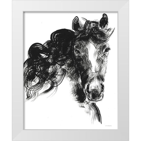 Sweet Filly White Modern Wood Framed Art Print by Kamdon Kreations
