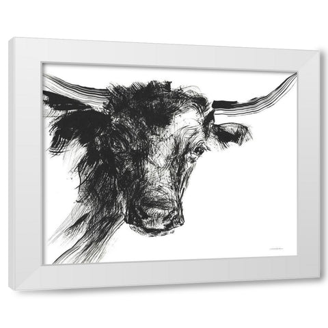 Linear Growth White Modern Wood Framed Art Print by Kamdon Kreations