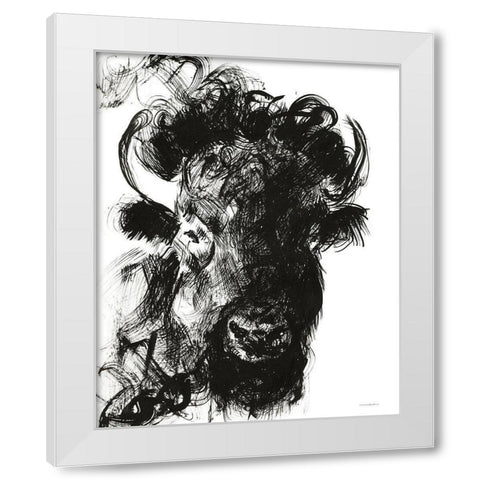 Harrison White Modern Wood Framed Art Print by Kamdon Kreations