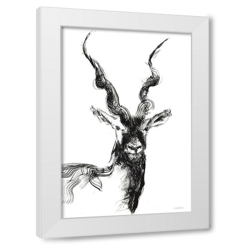 Erratic Strength White Modern Wood Framed Art Print by Kamdon Kreations