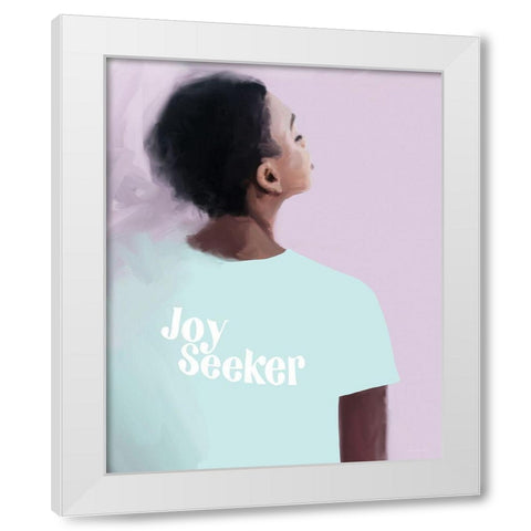 Joy Seeker White Modern Wood Framed Art Print by Kamdon Kreations