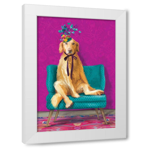Duchess White Modern Wood Framed Art Print by Kamdon Kreations