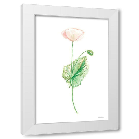 Blushing White Modern Wood Framed Art Print by Kamdon Kreations