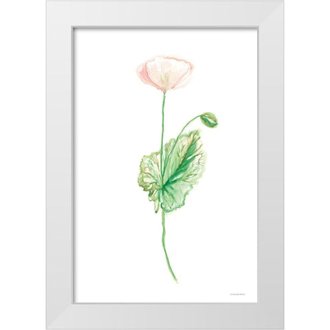 Blushing White Modern Wood Framed Art Print by Kamdon Kreations