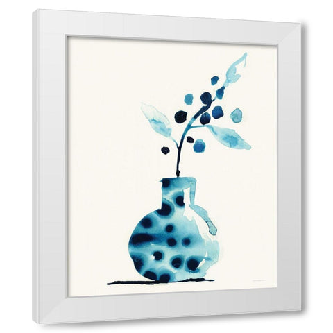 Wild Berries White Modern Wood Framed Art Print by Kamdon Kreations