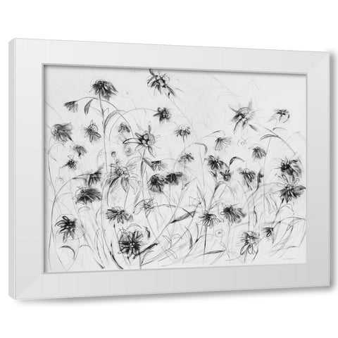 Edelweiss White Modern Wood Framed Art Print by Kamdon Kreations