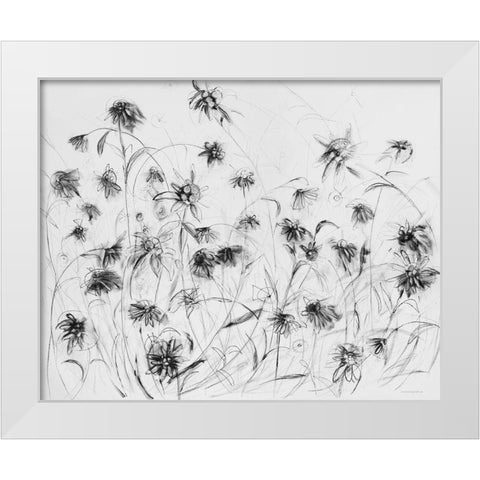 Edelweiss White Modern Wood Framed Art Print by Kamdon Kreations