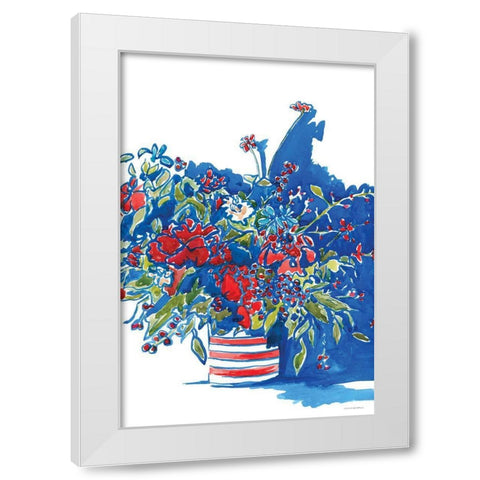 Independence Celebration White Modern Wood Framed Art Print by Kamdon Kreations