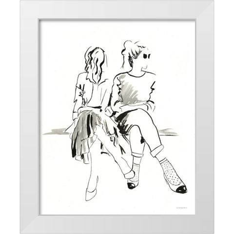 People Watching White Modern Wood Framed Art Print by Kamdon Kreations