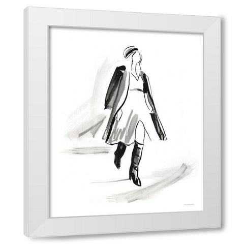 Overcoat White Modern Wood Framed Art Print by Kamdon Kreations