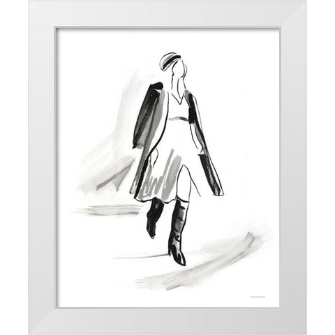 Overcoat White Modern Wood Framed Art Print by Kamdon Kreations