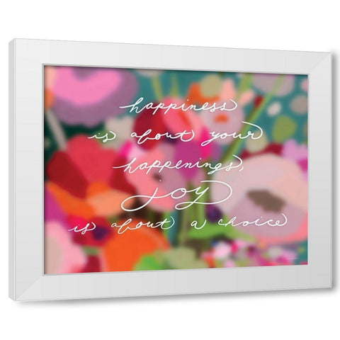 Happiness Isâ€¦ White Modern Wood Framed Art Print by Kamdon Kreations