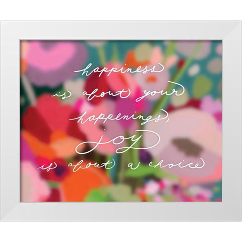 Happiness Isâ€¦ White Modern Wood Framed Art Print by Kamdon Kreations