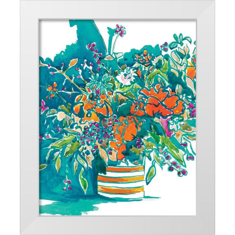 Bright Hues of Summer White Modern Wood Framed Art Print by Kamdon Kreations