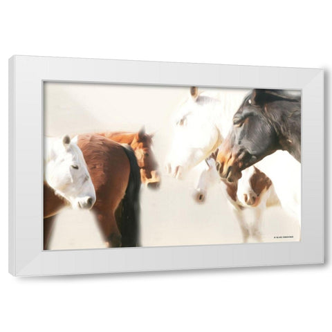The Herd     White Modern Wood Framed Art Print by Brooks, Kari