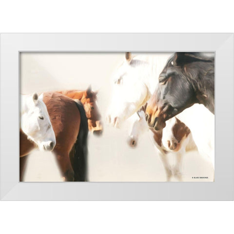 The Herd     White Modern Wood Framed Art Print by Brooks, Kari