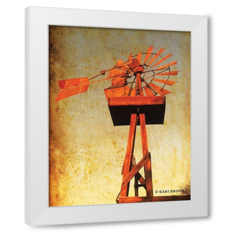 Chips Windmill I   White Modern Wood Framed Art Print by Brooks, Kari