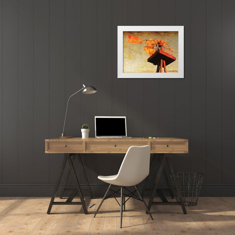 Chips Windmill II   White Modern Wood Framed Art Print by Brooks, Kari