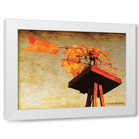Chips Windmill II   White Modern Wood Framed Art Print by Brooks, Kari