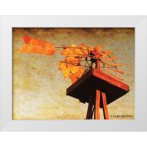 Chips Windmill II   White Modern Wood Framed Art Print by Brooks, Kari