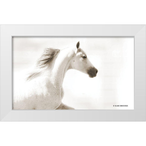 Dash III White Modern Wood Framed Art Print by Brooks, Kari