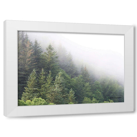 Alaska Green Trees I White Modern Wood Framed Art Print by Brooks, Kari