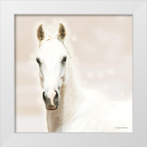Bella Luna     White Modern Wood Framed Art Print by Brooks, Kari