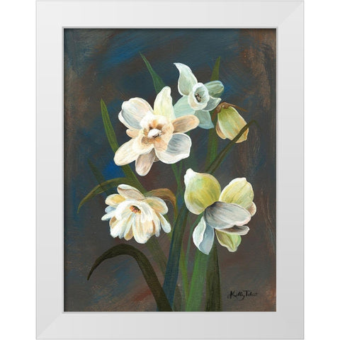 Daffodil Meadow White Modern Wood Framed Art Print by Talent, Kelley