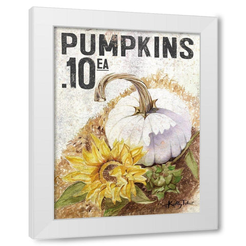White Harvest Pumpkin White Modern Wood Framed Art Print by Talent, Kelley