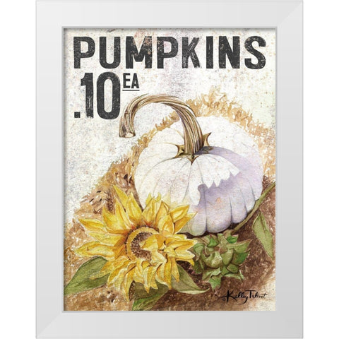 White Harvest Pumpkin White Modern Wood Framed Art Print by Talent, Kelley