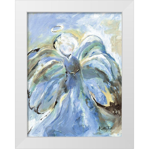 Angel Kisses White Modern Wood Framed Art Print by Talent, Kelley