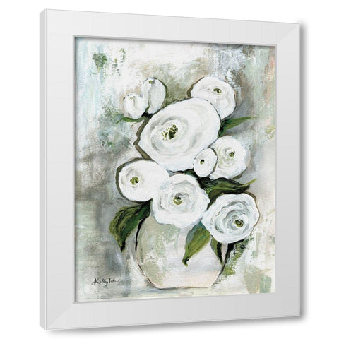 White Blossoms White Modern Wood Framed Art Print by Talent, Kelley