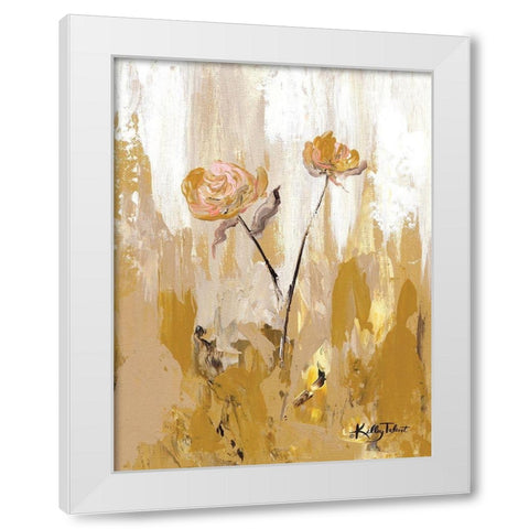 Gold Petals Dancing in the Wind II White Modern Wood Framed Art Print by Talent, Kelley