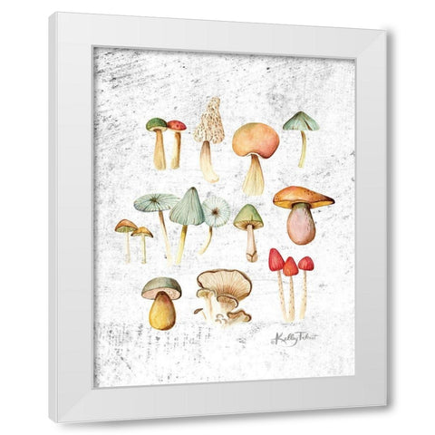 Woodland Mushrooms White Modern Wood Framed Art Print by Talent, Kelley