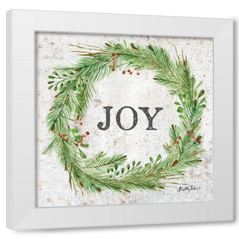 Joy Wreath White Modern Wood Framed Art Print by Talent, Kelley