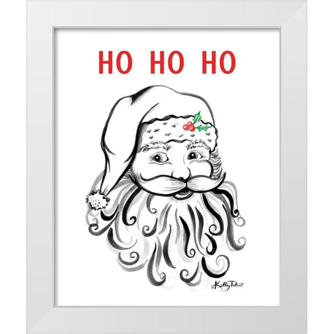 HO-HO-HO White Modern Wood Framed Art Print by Talent, Kelley