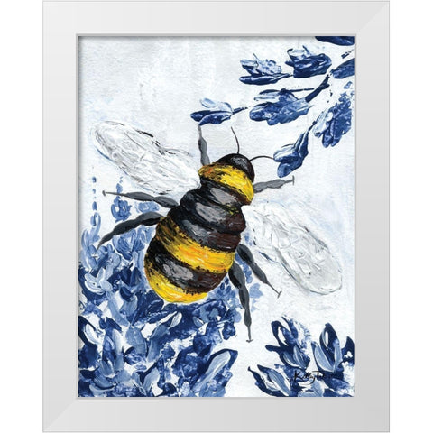 Bumble Bee Garden White Modern Wood Framed Art Print by Talent, Kelley