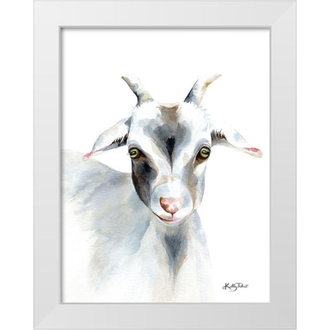 Benny the Goat White Modern Wood Framed Art Print by Talent, Kelley