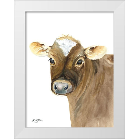 Buddy the Cow White Modern Wood Framed Art Print by Talent, Kelley