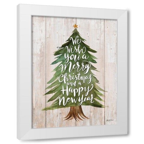 Merry Christmas Tree White Modern Wood Framed Art Print by Talent, Kelley