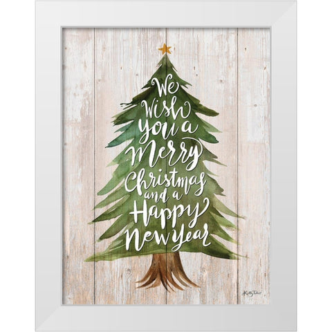 Merry Christmas Tree White Modern Wood Framed Art Print by Talent, Kelley