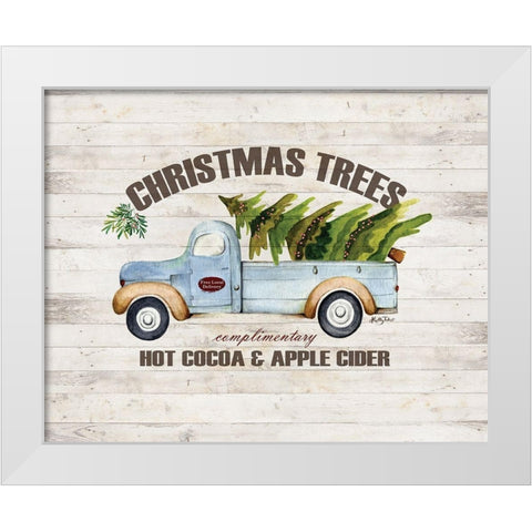 Christmas Trees White Modern Wood Framed Art Print by Talent, Kelley