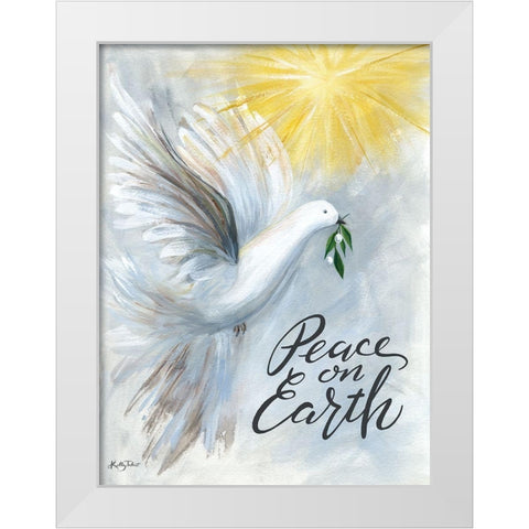 Peace on Earth Dove White Modern Wood Framed Art Print by Talent, Kelley