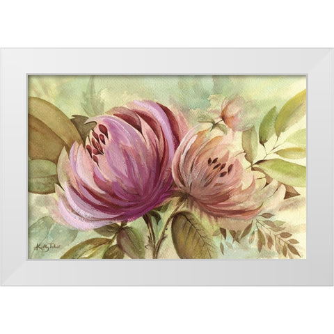 Garden Mums White Modern Wood Framed Art Print by Talent, Kelley