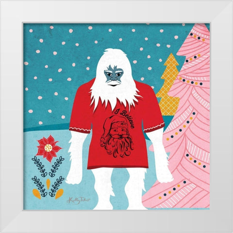 Sasquatch I Believe White Modern Wood Framed Art Print by Talent, Kelley