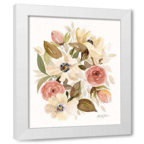 Dusty Rose Bouquet     White Modern Wood Framed Art Print by Talent, Kelley