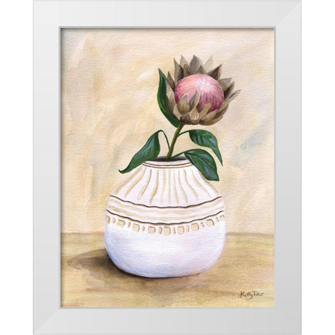 Protea in Pottery White Modern Wood Framed Art Print by Talent, Kelley