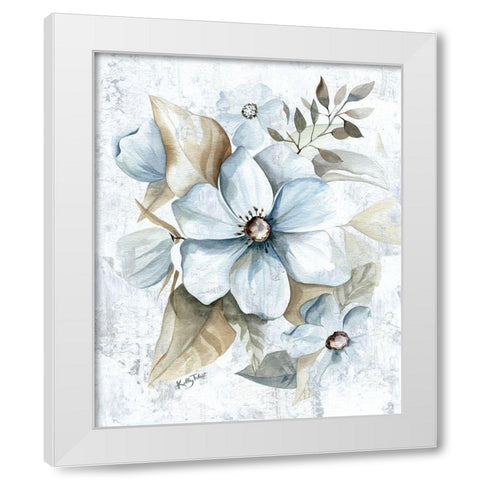 Farmhouse Cottage Flowers White Modern Wood Framed Art Print by Talent, Kelley
