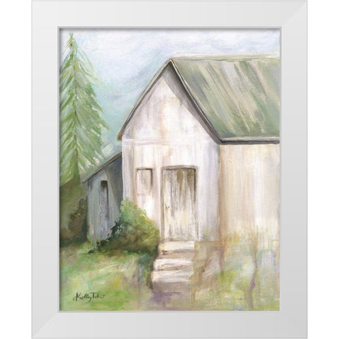 Cottage Serenity White Modern Wood Framed Art Print by Talent, Kelley